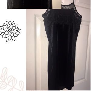 LITTLE BLACK LACE VELVET DRESS